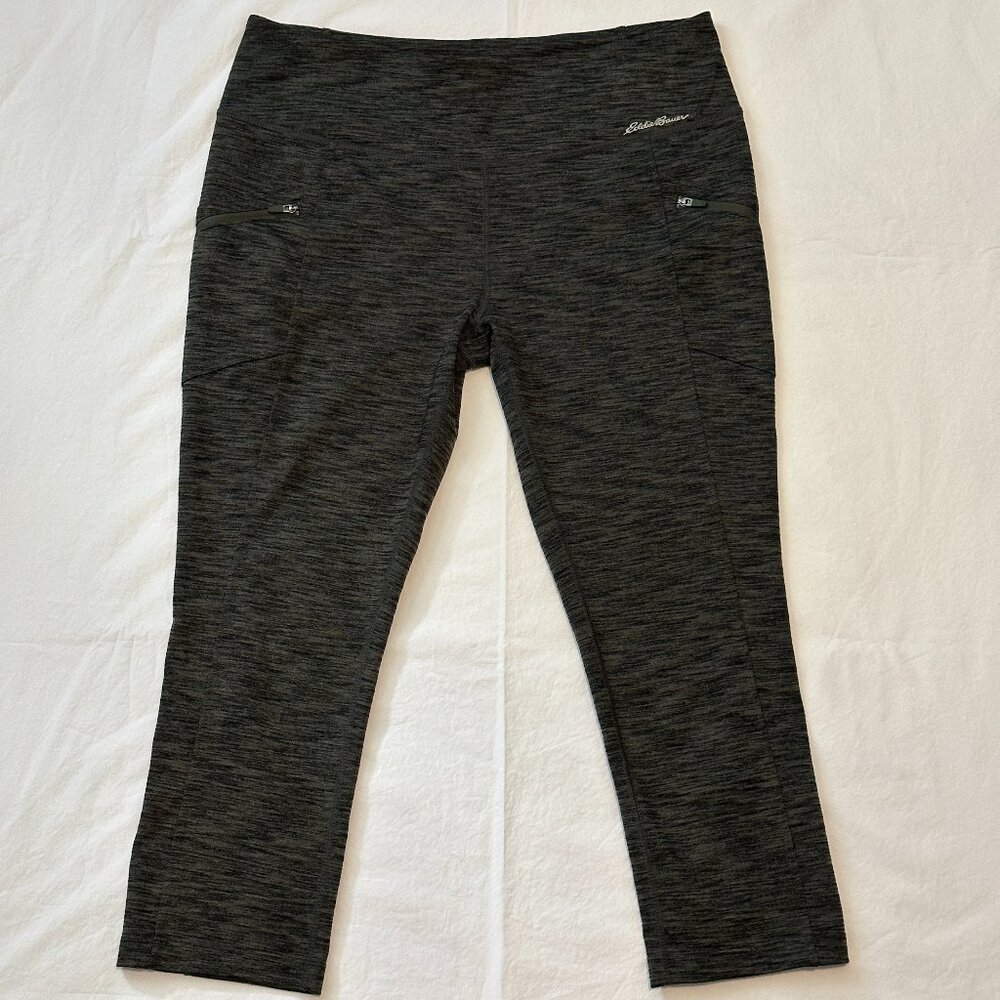 Eddie Bauer M Trail Tight Capris Mid Rise Dark Green Heather